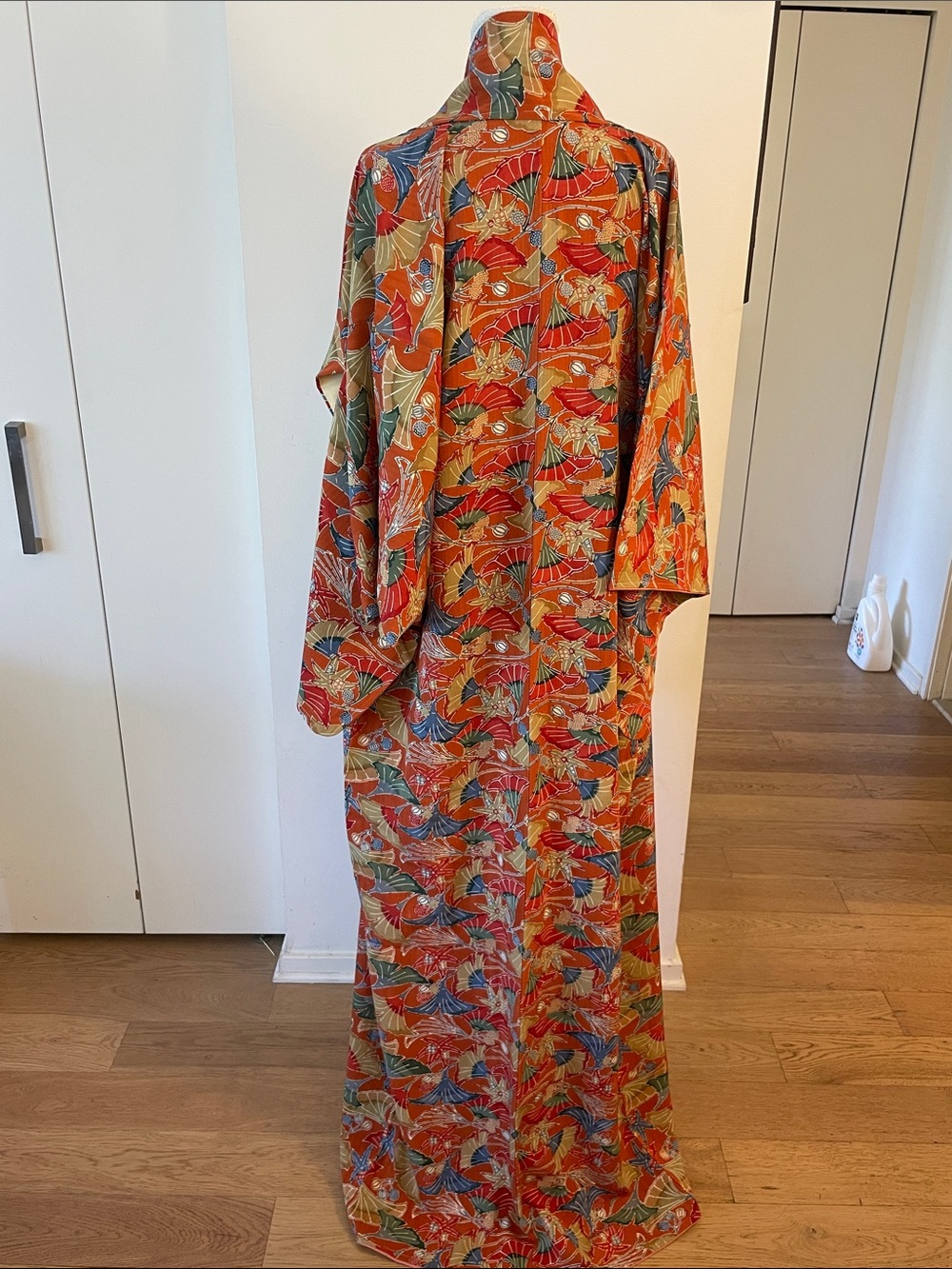 Vintage Orange Multi Floral Kimono Duster - Picture 8 of 9